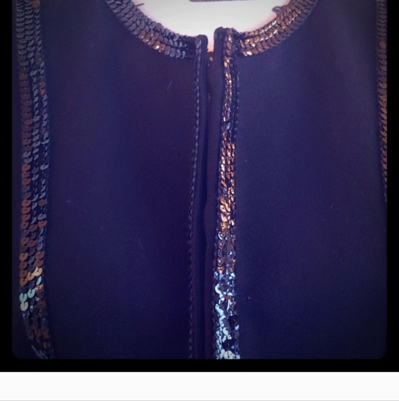 LOUIS FERAUD/ ESCADA 38 8 COUTURE WOOL SEQUINS TAILORED SHORT SKIRT SUIT - Picture 5 of 16